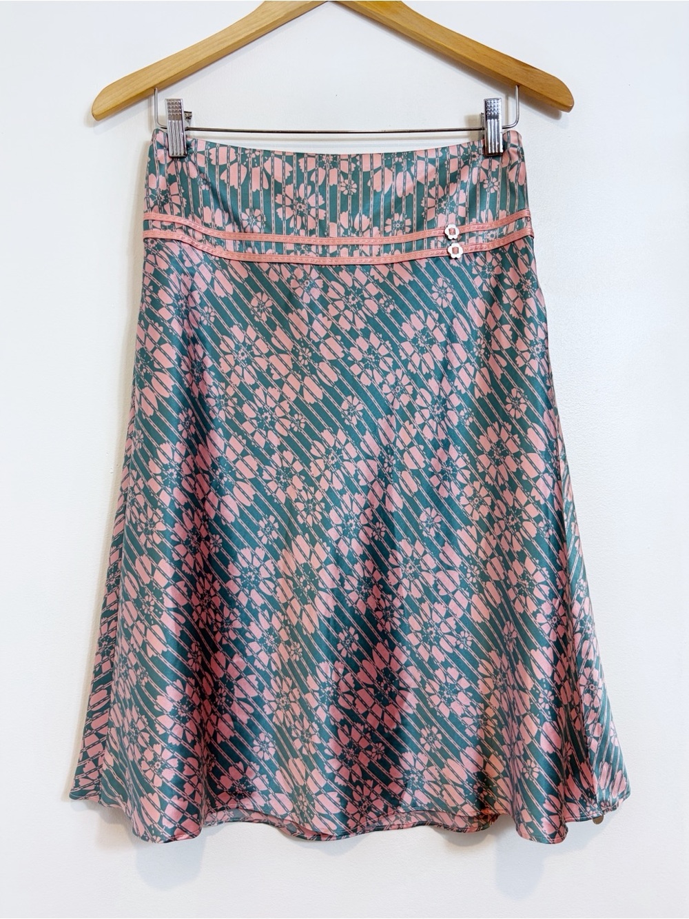 Ted Baker London Silk & Cotton Blend Spring Floral MIDI Skirt